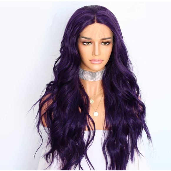 Violet Dark Purple Lace Front Synthetic Wig main image 5